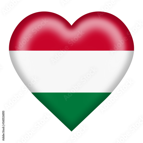 Free Download Hungary flag heart button with clipping path 3d illustration - GFXLoad