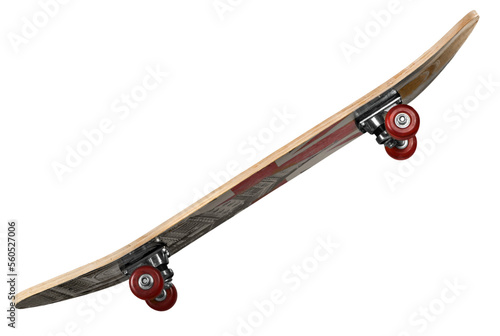 Modern sport skateboard deck with wheels photo