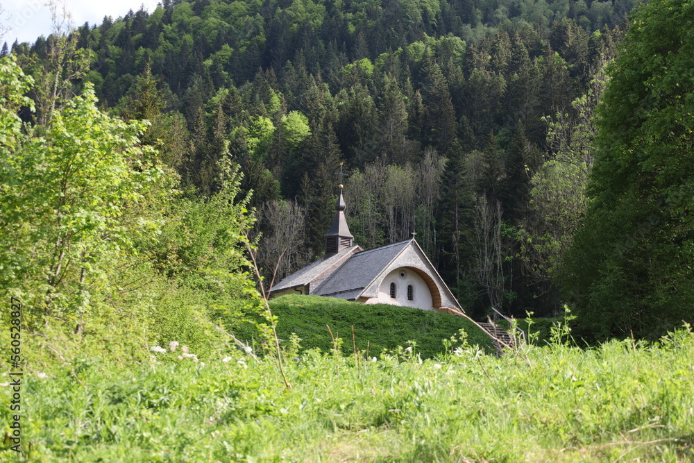 Saint-Bruno Chapel is a Catholic chapel located in Bellevaux, Haute-Savoie, on the shores of Lac de Vallon.
