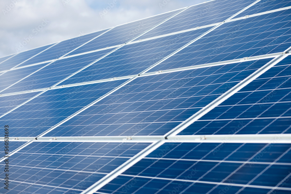 Solar power panel on blue sky background, alternative clean green energy concepts. Solar power panel on blue sky background, alternative clean green energy concepts.
