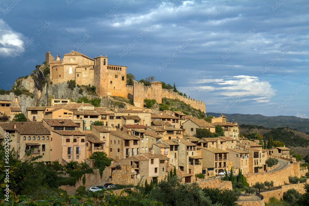 Ancient Medieval village of Alquezar knight's Castle, Huesca province, Spain