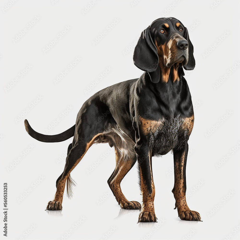 Black And Tan Coonhound full body image with white background ultra realistic
Black And Tan Coonhound full body image with white background ultra realistic
