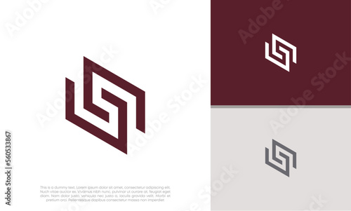 Initials S logo design. Initial Letter Logo. Innovative high tech logo template.