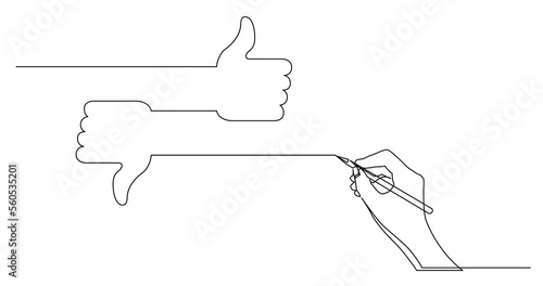 hand drawing business concept sketch of like and dislike hand gestures - PNG image with transparent background