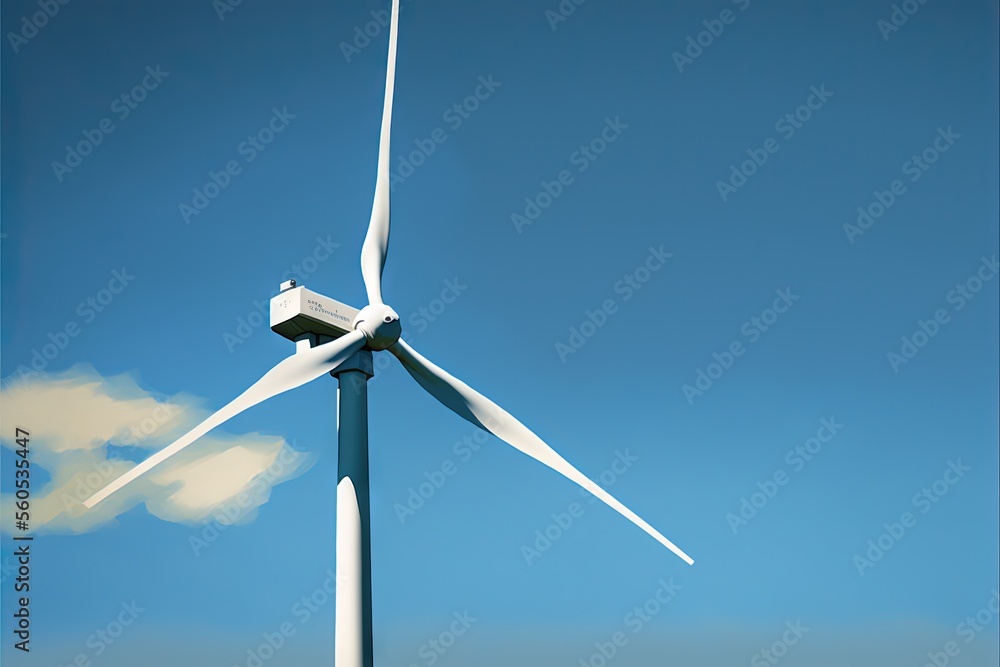 a wind turbine is shown against a blue sky with clouds in the background and a few clouds in the foreground, with a few clouds in the foreground, and a few,. a wind turbine is shown against a blue sky with clouds in the background and a few clouds in the foreground, with a few clouds in the foreground, and a few,.