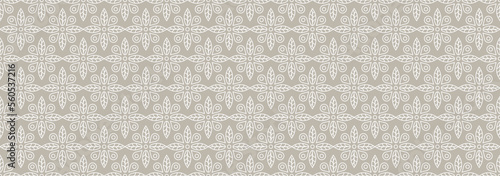 Floral Indian ornamental line seamless pattern vector illustration