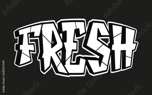 Wallpaper Mural Fresh word trippy psychedelic graffiti style letters.Vector hand drawn doodle cartoon logo Fresh illustration. Funny cool trippy letters, fashion, graffiti style print for t-shirt, poster concept Torontodigital.ca