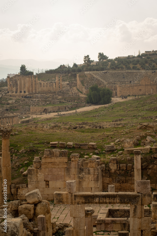 view on the historical site of Jerash, Jordan