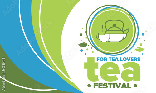 Tea Festival. For tea lovers. Event for professionals in the tea industry. Tea ceremony. Delicious leaf tea. Cafes and restaurants. Trainings for baristas from staff schools. Creative Illustration