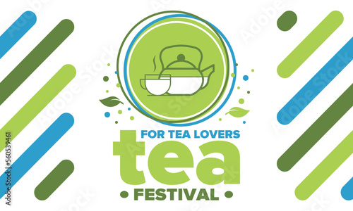 Tea Festival. For tea lovers. Event for professionals in the tea industry. Tea ceremony. Delicious leaf tea. Cafes and restaurants. Trainings for baristas from staff schools. Creative Illustration