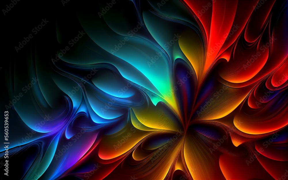 Abstract colorful gradient fractal on a dark black background
generative ai Abstract colorful gradient fractal on a dark black background
generative ai
