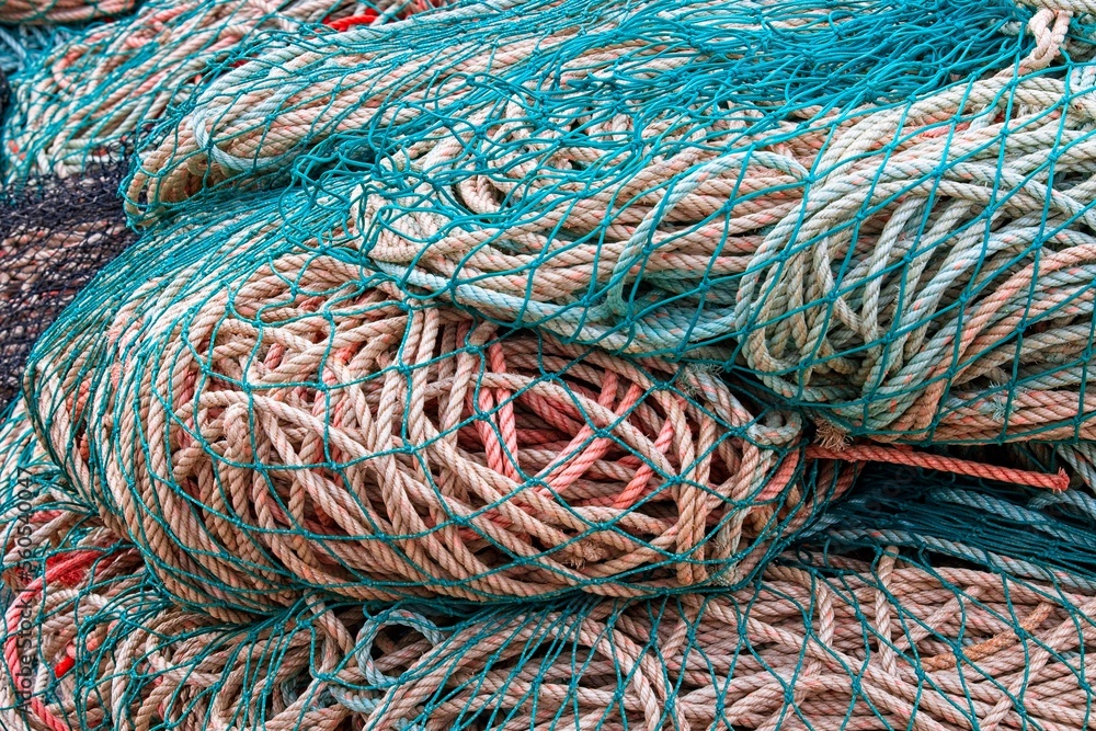 Fishing rope stored for the season. Nova Scotia.