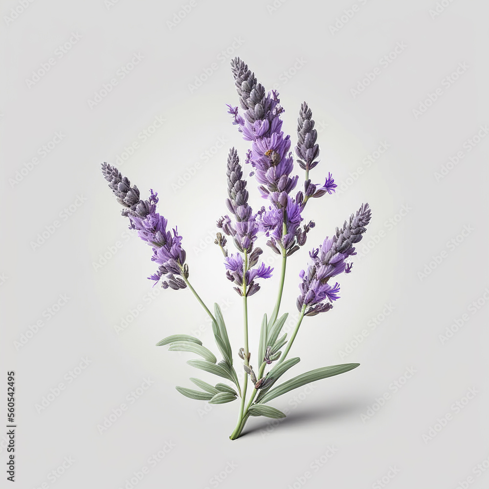Obraz premium Lush lavender on a white background