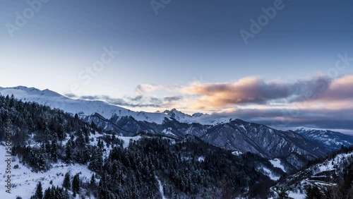 TImelapse coucher de soleil montagne ariège pyrénées 4K