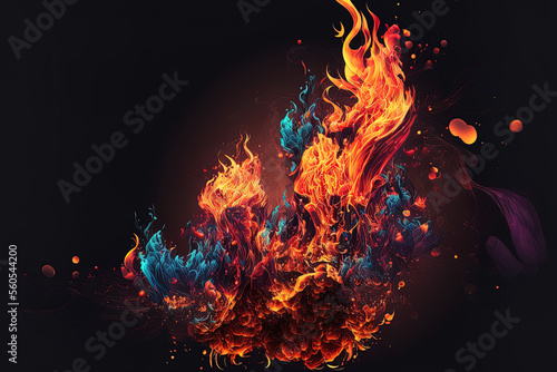 Fire Background. Generative AI © 2rogan