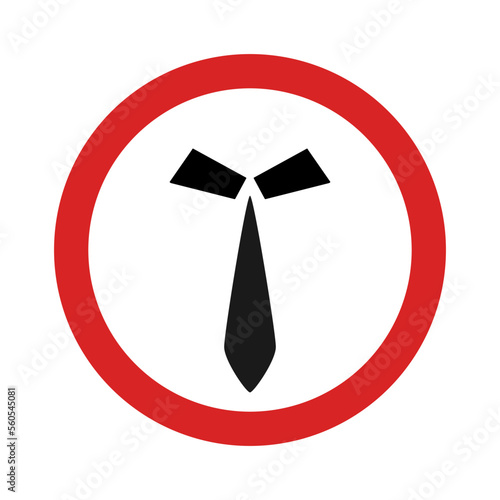 Tie and formal dressing obligatory sign vector illustration