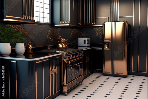 Kitchen in art deco style photo