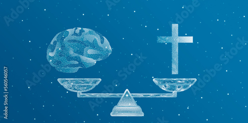 Tableau sur toile Choice between religion and rationality