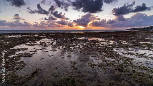 Timelapse coucher de soleil marée basse ile de ré 4K