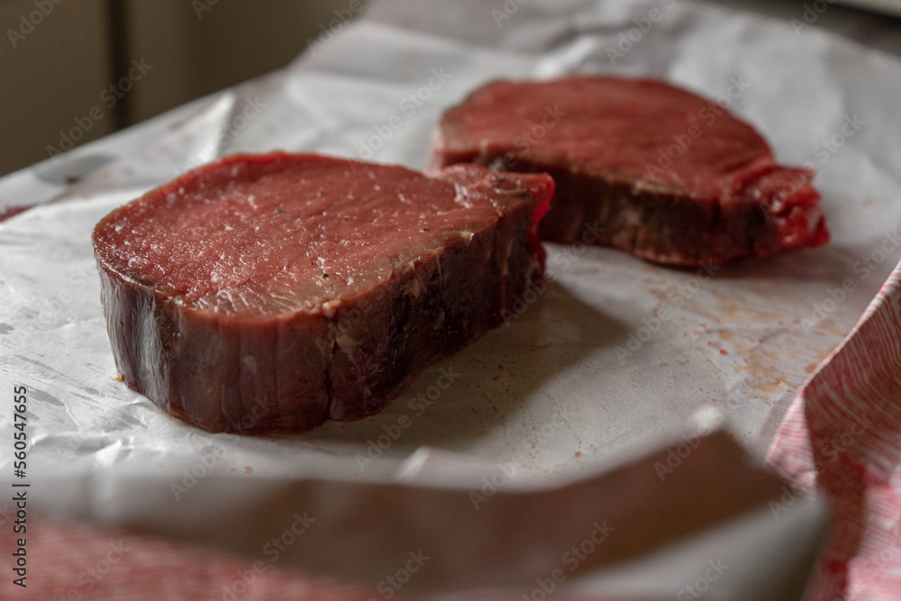 Perfect prime cuts of fillet steak ready for the BBQ/barbecue grill Perfect prime cuts of fillet steak ready for the BBQ/barbecue grill