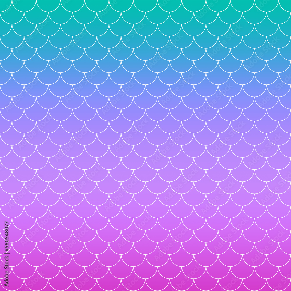 Mermaid tail on trendy gradient background. Square backdrop with mermaid tail ornament. Bright color transitions. Fish scale banner and invitation. Underwater and sea pattern. Rainbow colors. Mermaid tail on trendy gradient background. Square backdrop with mermaid tail ornament. Bright color transitions. Fish scale banner and invitation. Underwater and sea pattern. Rainbow colors.