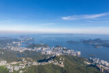 Beautiful aerial view of Mountains, Lamma Island and Aberdeen of Hong Kong