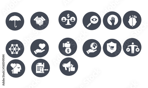Business Ethics Icons Set vector design 