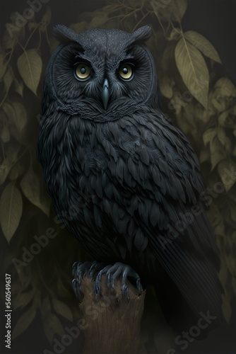 A black owl, generative ai