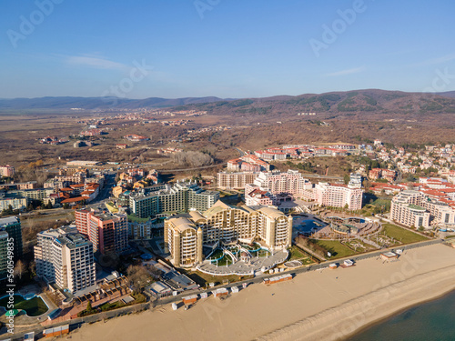 Aerial view of resort of Sunny Beach, Bulgaria photo