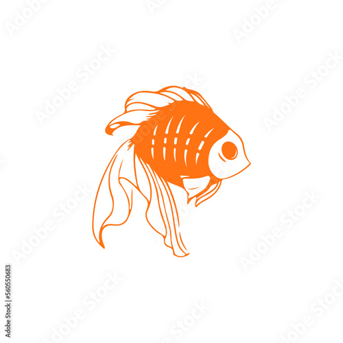 vector illustration of cute goldfish