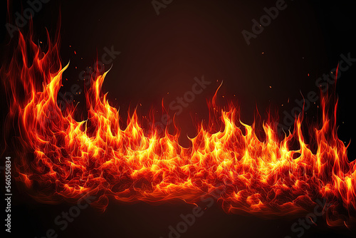 blaze fire flame conflagration texture for banner background. Generative AI