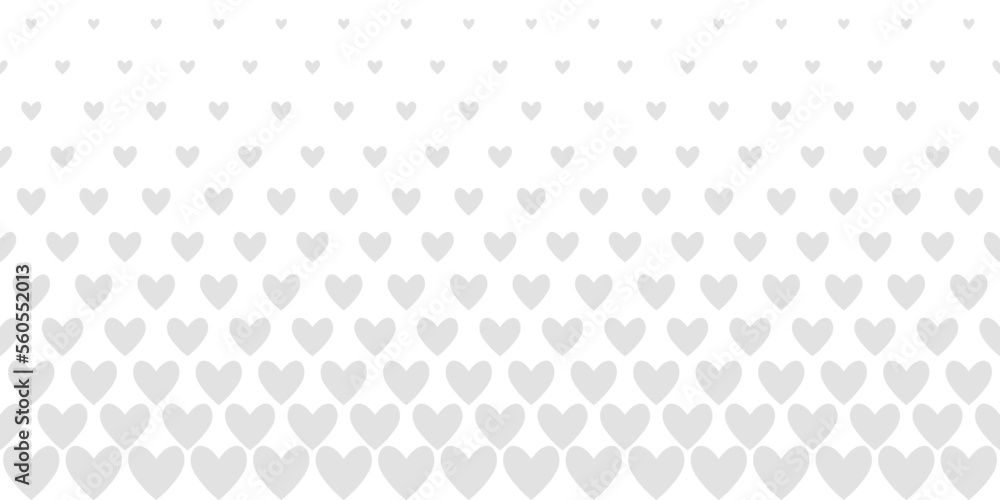 Halftone hearts seamless border. Pattern for Valentine's Day. Geometric vector background. Halftone hearts seamless border. Pattern for Valentine's Day. Geometric vector background.