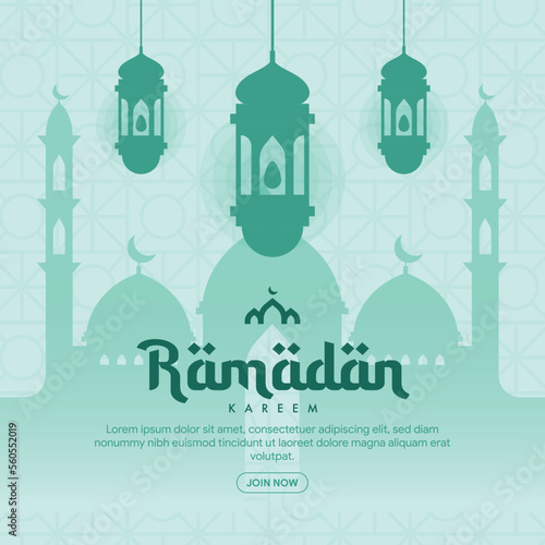 ramadan banner illustration in flat design