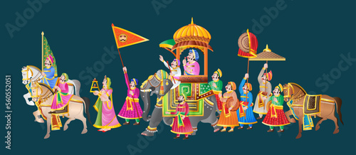 Royal Indian Wedding  Barat illustration photo
