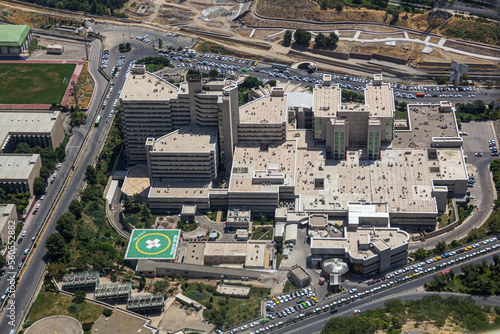 Aerial view of Milad Hospital in Tehran, capital of Iran.