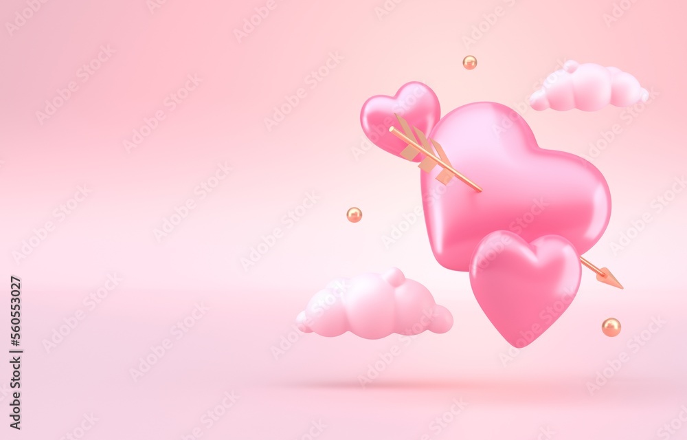 Valentine's Day Concept. 3D Illustration