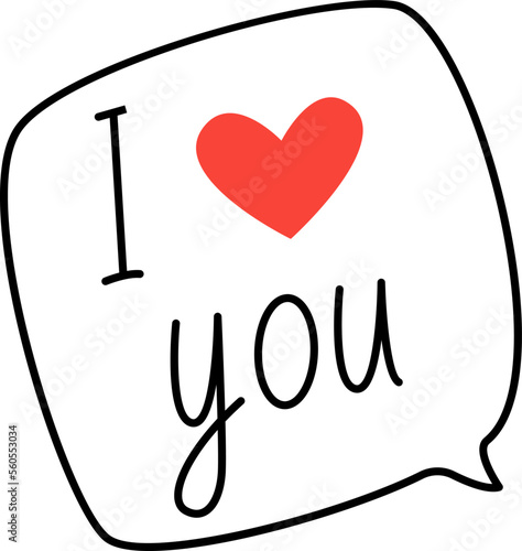 Love message contemporary line art element
