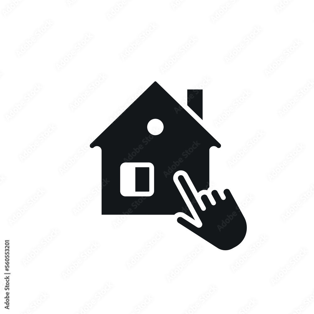 Real estate simple glyph icon. Search for apartments. Realtor. Vector solid isolated black illustration. Real estate simple glyph icon. Search for apartments. Realtor. Vector solid isolated black illustration.