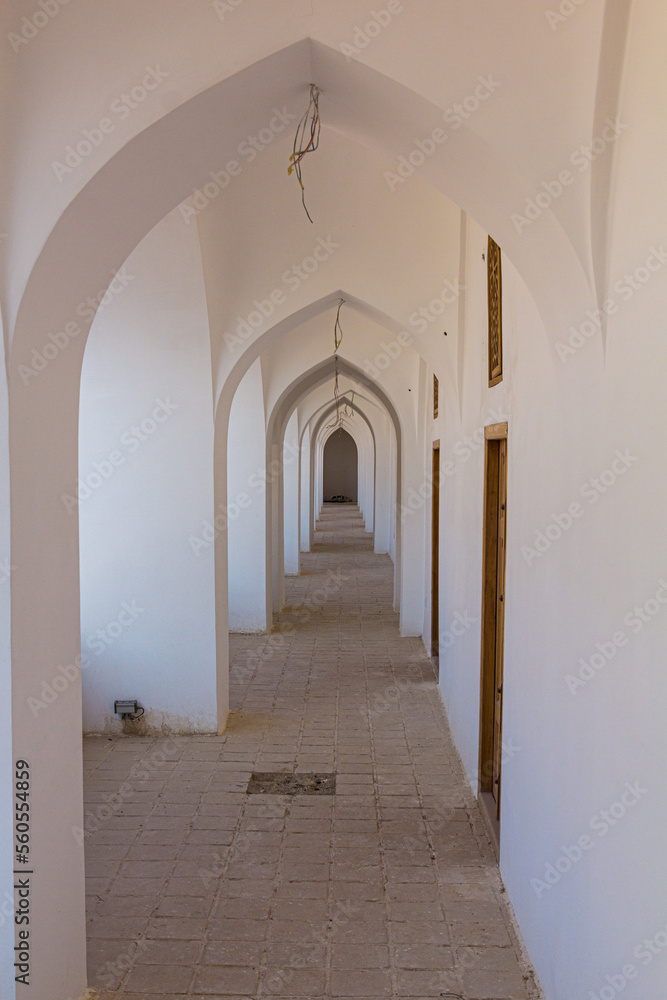 Archway in Khan Madrasa religious school in Shiraz, Iran.