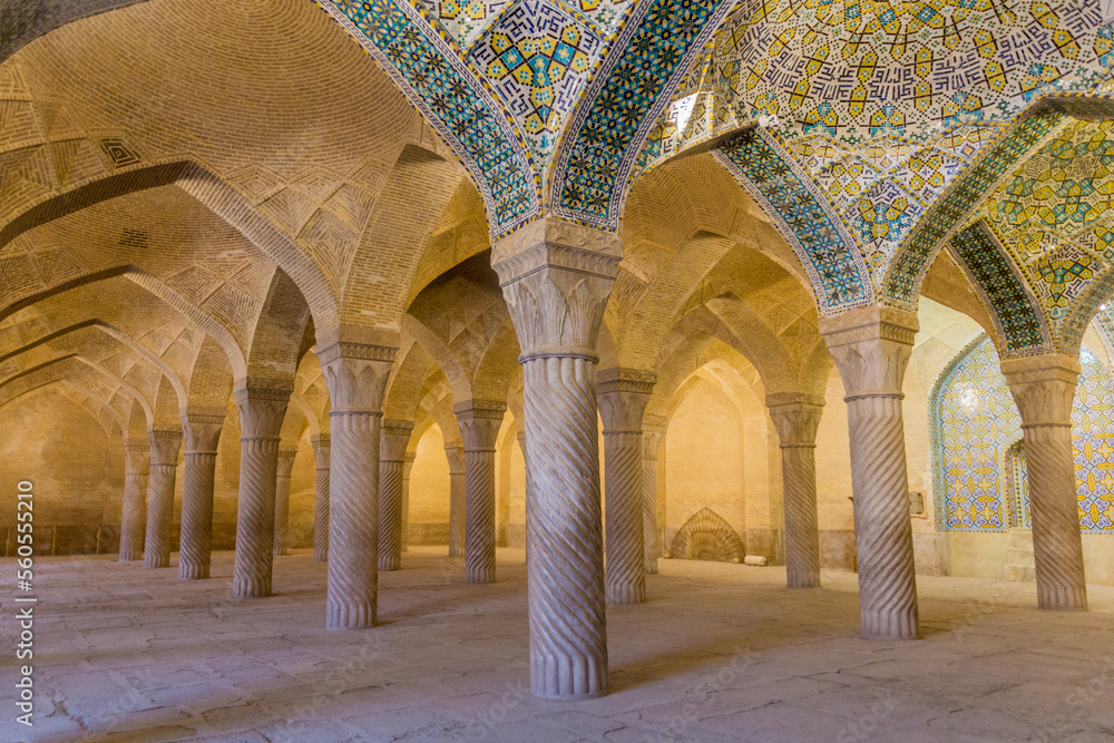 Vaults of Vakil mosque in Shiraz, Iran.
