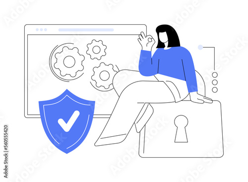 Cyber security data protection abstract concept vector illustration.