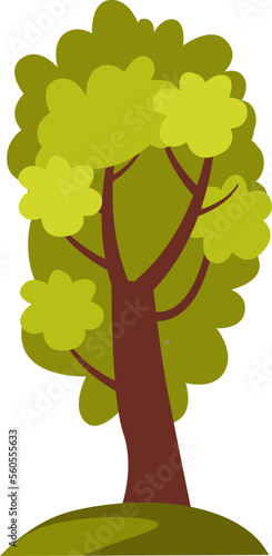 Strong and tall tree flat icon