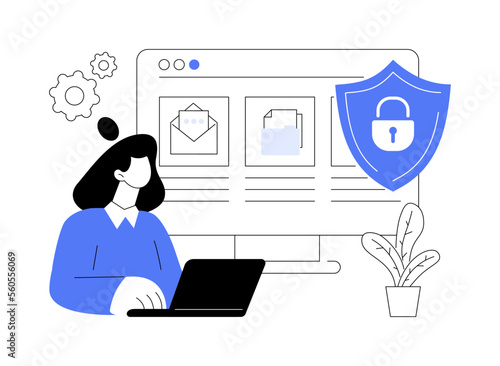 Digital ethics and privacy abstract concept vector illustration.