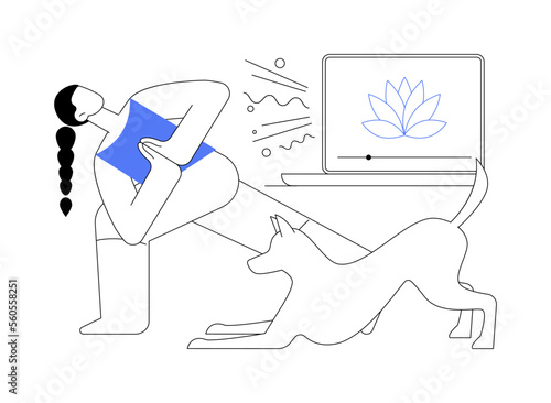 Home yoga abstract concept vector illustration.