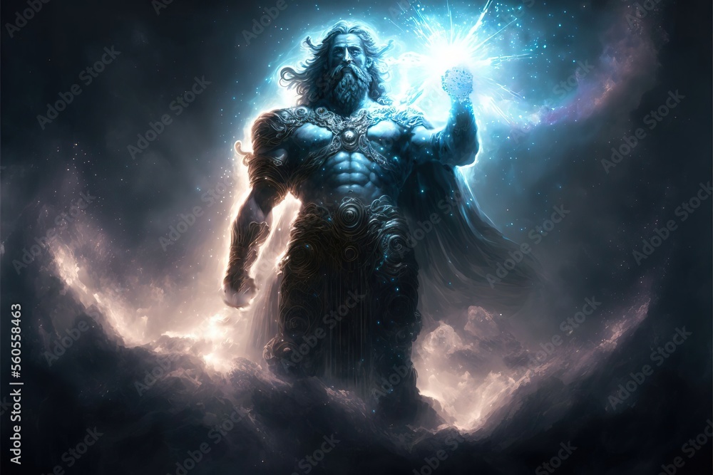 4K resolution or higher, the primordial darkness embodying a greek god ...