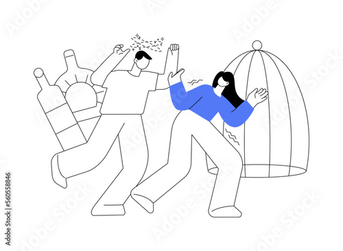 Social behaviour abstract concept vector illustration.