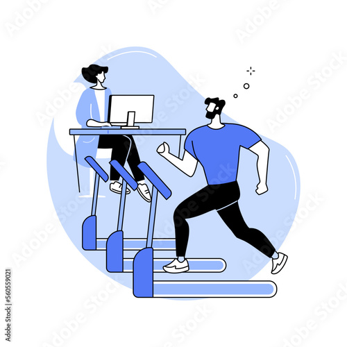 Office gym isolated cartoon vector illustrations.