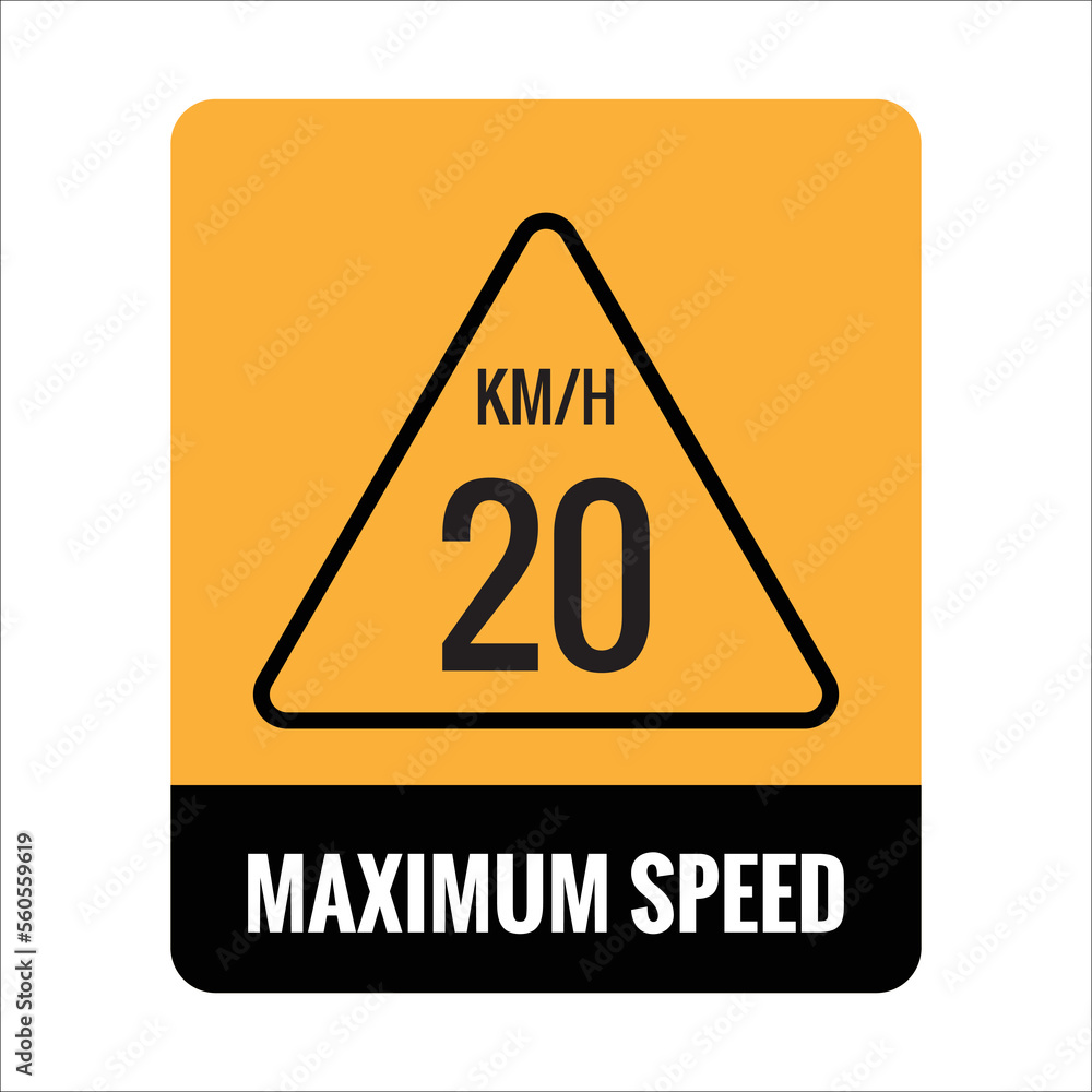 20 kmh solated Road Maximum Speed limit sign icon on white background vector illustration. 20 kmh solated Road Maximum Speed limit sign icon on white background vector illustration.