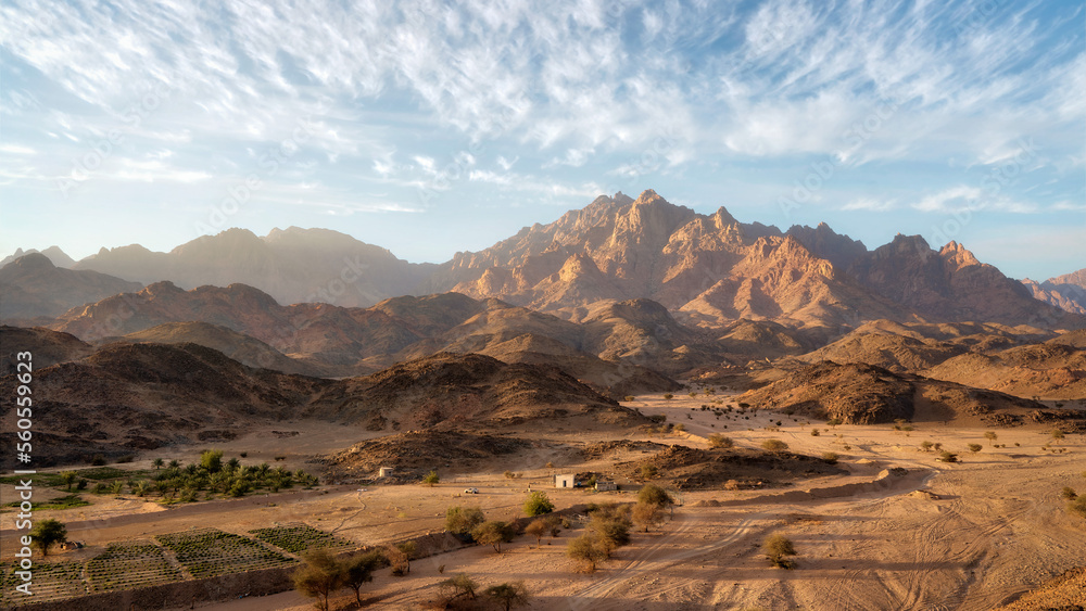 Mountains in the desert in Saudi Arabia taken in January 2022