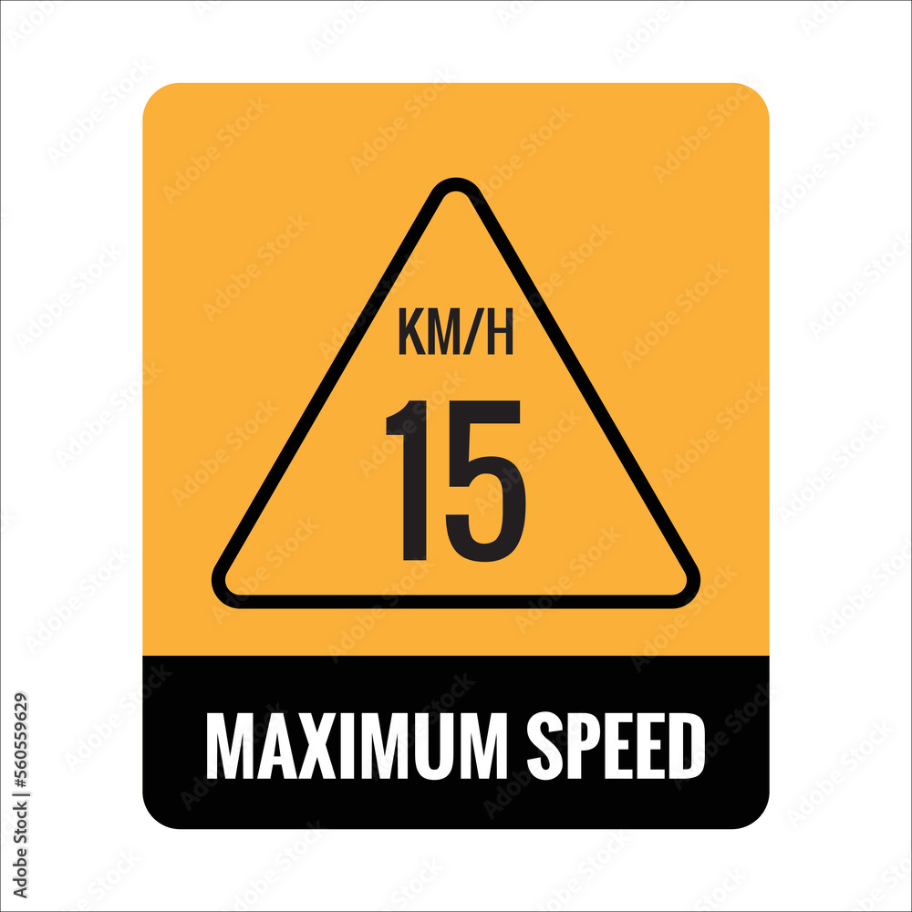 15 kmh Isolated Road Maximum Speed limit sign icon on white background vector illustration. 15 kmh Isolated Road Maximum Speed limit sign icon on white background vector illustration.